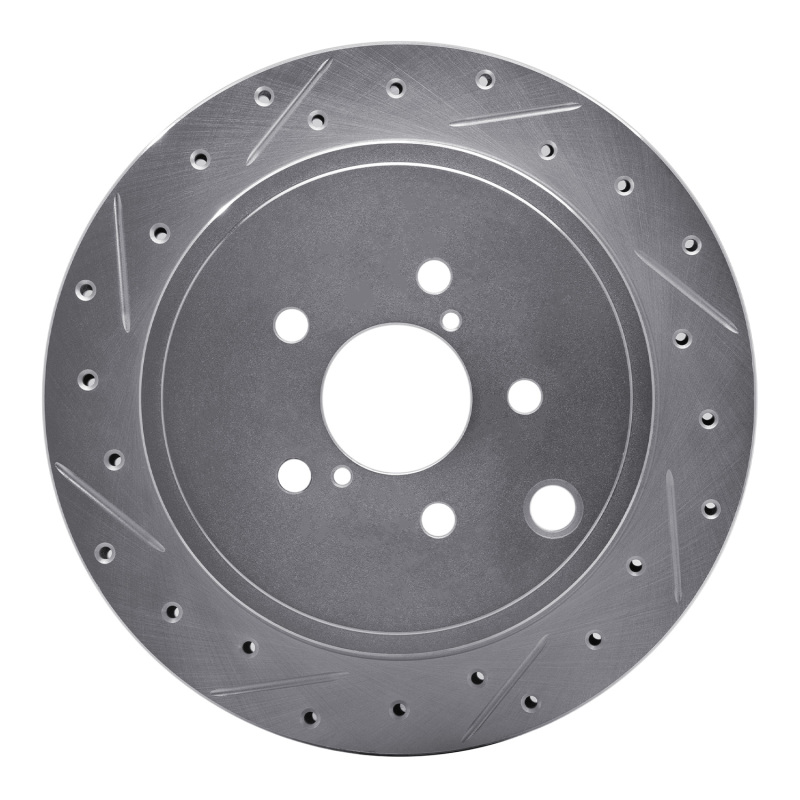 R1 Concepts for 10-25 Scion FR-S Rear Left Drilled & Slotted Silver Brake Rotor