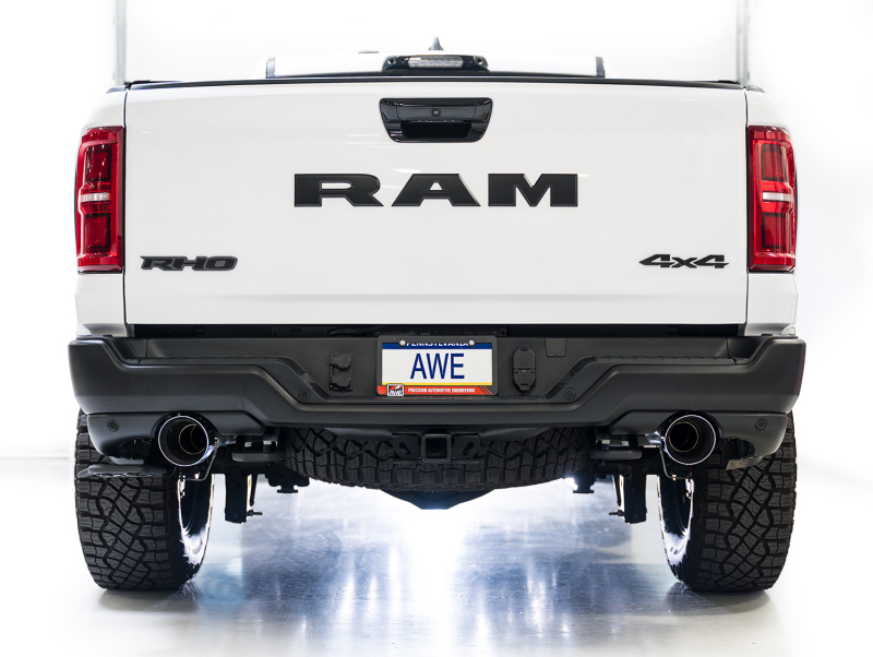AWE Tuning Cat-Back Exhaust - Chrome Silver Tips for 2025+ RAM 1500 RHO 3.0 I6 TT 0FG Dual Rear Exit - Image 4