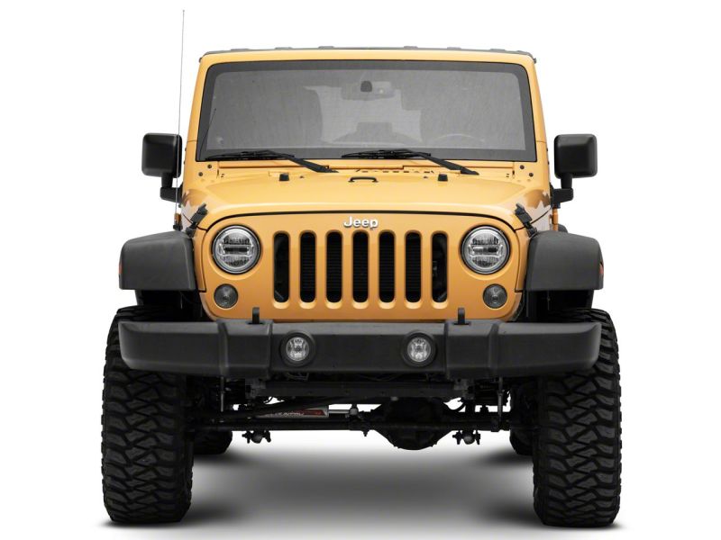 Raxiom for 1997-2018 Jeep Wrangler TJ & JK Axial 7-In LED Headlights w/ DRL- Chrome Housing (Clear Lens) - Image 3