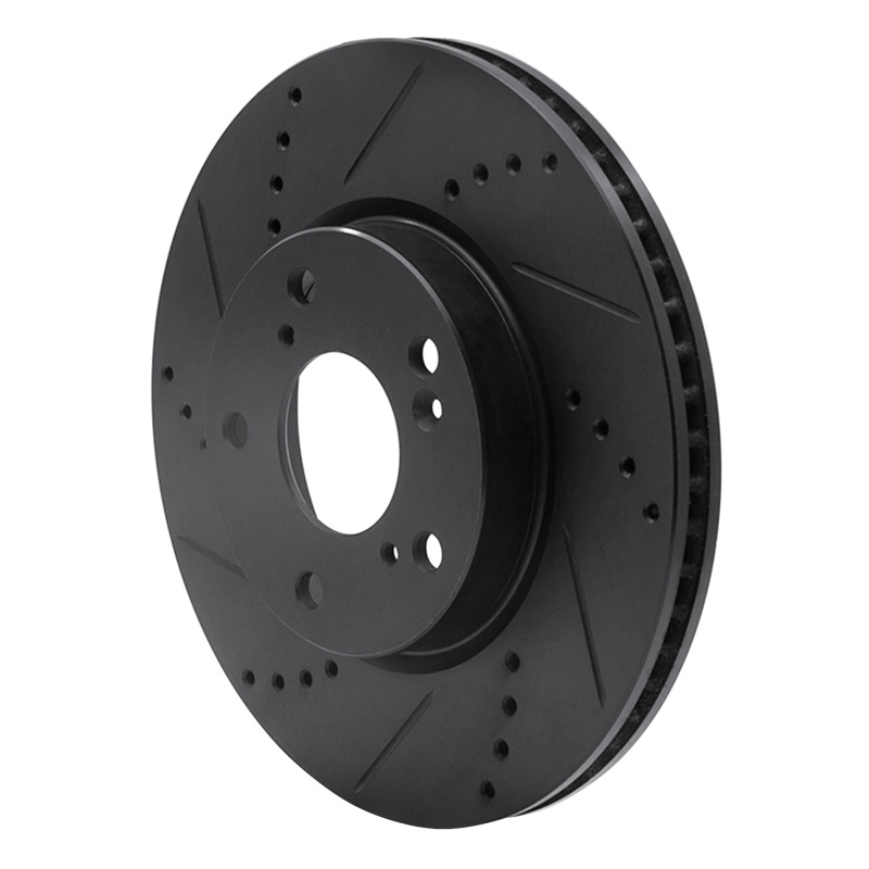 R1 Concepts for 2016-2025 Honda Accord Coupe Front Left Drilled & Slotted Black Brake Rotor - Image 2