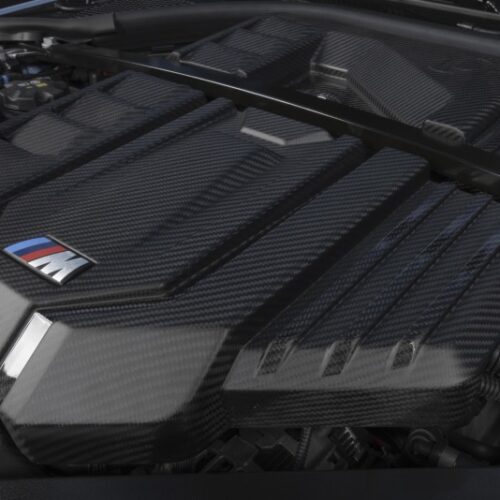 Dinan for 21-27 BMW M2/M3/M4 (G80/G82/G87) Matte Carbon Fiber Engine Cover w/Gloss Accents - Image 8