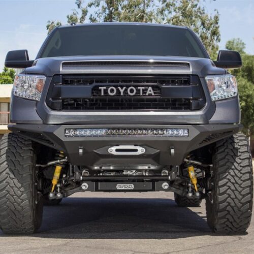 Alternative view of Addictive Desert Designs for 2014+ Toyota Tundra Stealth Fighter Front Bumper w/Winch Mount & Sensors