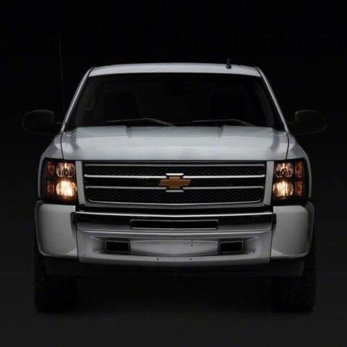 Raxiom for 2007-2013 Chevrolet Silverado 1500 Euro Headlights- Black Housing (Clear Lens) - Image 6