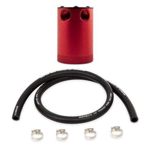 Mishimoto Compact Baffled Oil Catch Can - 2-Port - Red - Image 2