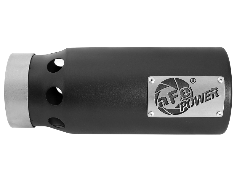 aFe Power SATURN 4S 4in SS Intercooled Exhaust Tip - Black 4in In x 5in Out x 12in L Bolt-On - Image 3