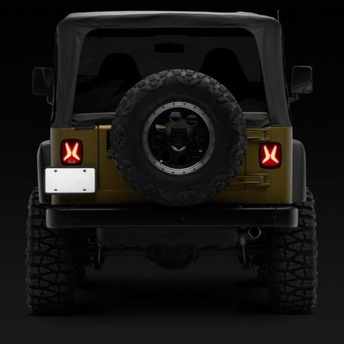 Raxiom for 1976-2006 Jeep CJ7 Wrangler YJ & TJ Gladiator LED Tail Lights- Black Housing (Smoked Lens) - Image 7