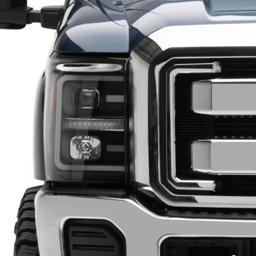 Raxiom for 2011-2016 Ford F-250 Super Duty LED Projector Headlights - Black Housing (Clear Lens) - Image 5