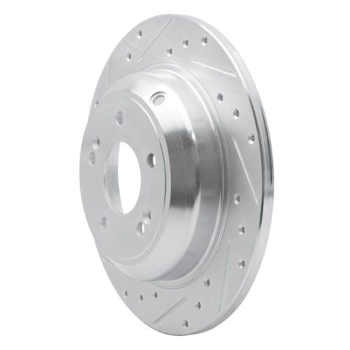 Alternative view of R1 Concepts for 18-23 Genesis G70 Rear Left Drilled & Slotted Silver Brake Rotor