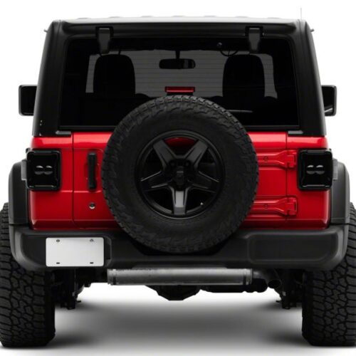 Raxiom for 2018-2023 Jeep Wrangler JL Axial Series Linear LED Tail Lights- Black Housing (Smoked Lens) - Image 3