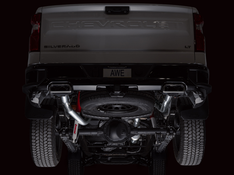 AWE Tuning 4th Gen GM 1500 5.3L 0FG Cat-Back Split Rear Exit (w/ Bumper Cutouts) - OE Tips - Image 7