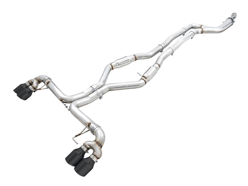 AWE Tuning Track Edition Exhaust - Quad Diamond Black Tips for 2019+ BMW M340i (G20)