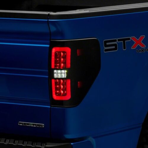 Raxiom for 2009-2014 Ford F-150 Styleside Axial Series LED Tail Lights w/ Halo- Black Housing (Smoked Lens) - Image 4