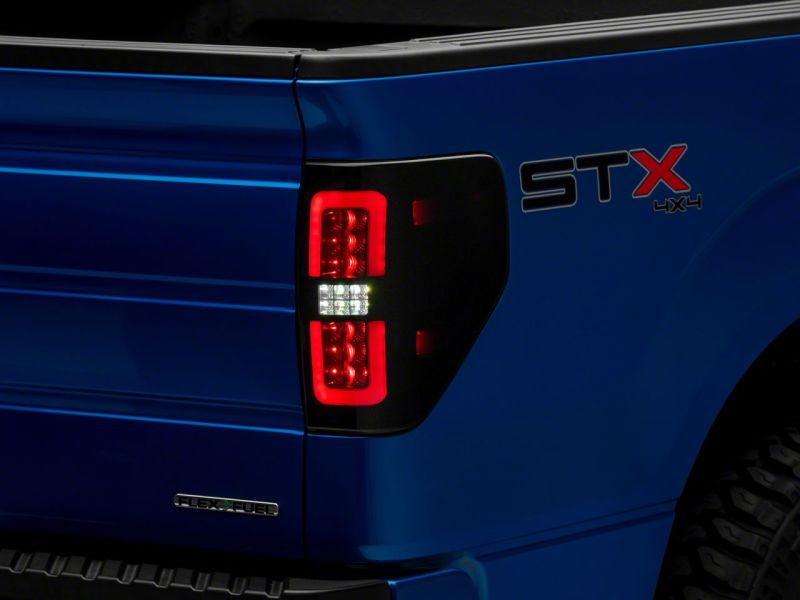 Raxiom for 2009-2014 Ford F-150 Styleside Axial Series LED Tail Lights w/ Halo- Black Housing (Smoked Lens) - Image 4