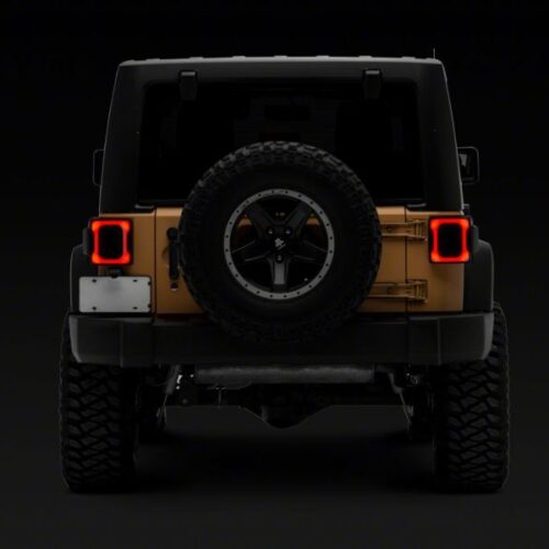 Raxiom for 2007-2018 Jeep Wrangler JK Axial Series Carver LED Tail Lights- Black Housing (Smoked Lens) - Image 10