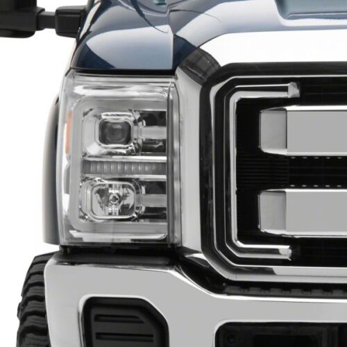Raxiom for 2011-2016 Ford F-250 Super Duty LED Projector Headlights - Chrome Housing (Clear Lens) - Image 5