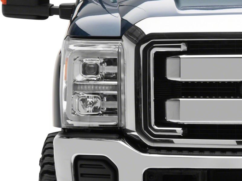 Raxiom for 2011-2016 Ford F-250 Super Duty LED Projector Headlights - Chrome Housing (Clear Lens) - Image 5
