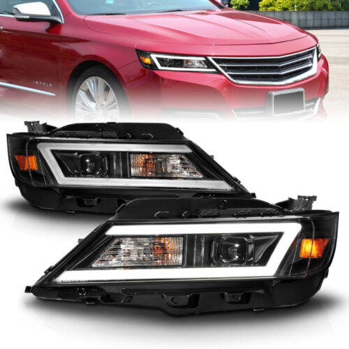 ANZO 14-20 Chevrolet Impala Square Projector LED Bar Headlights w/ Black Housing - Image 7