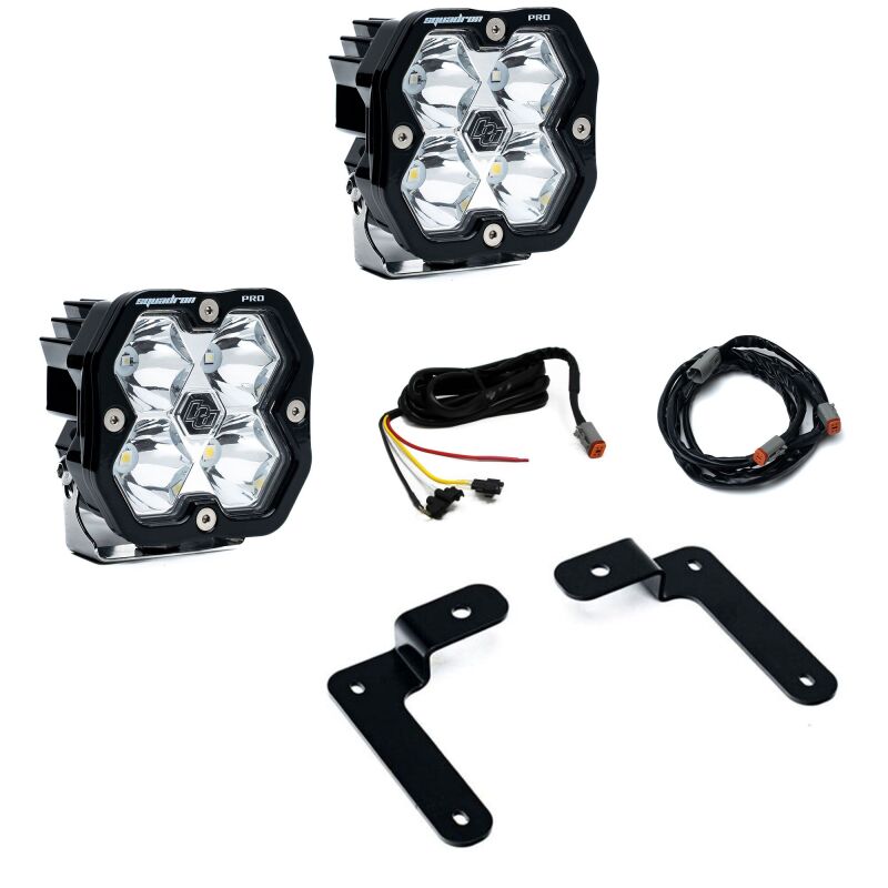 Baja Designs for 18-25 Jeep JL/JT / 20-25 Gladiator Squadron Pro 2.0 A-Pillar Pro Kit UP (Spot) - Clear