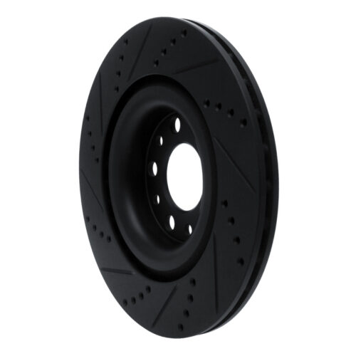 R1 Concepts for 2017-2025 Alfa Romeo Stelvio Rear Right Drilled & Slotted Black Brake Rotor - Image 4