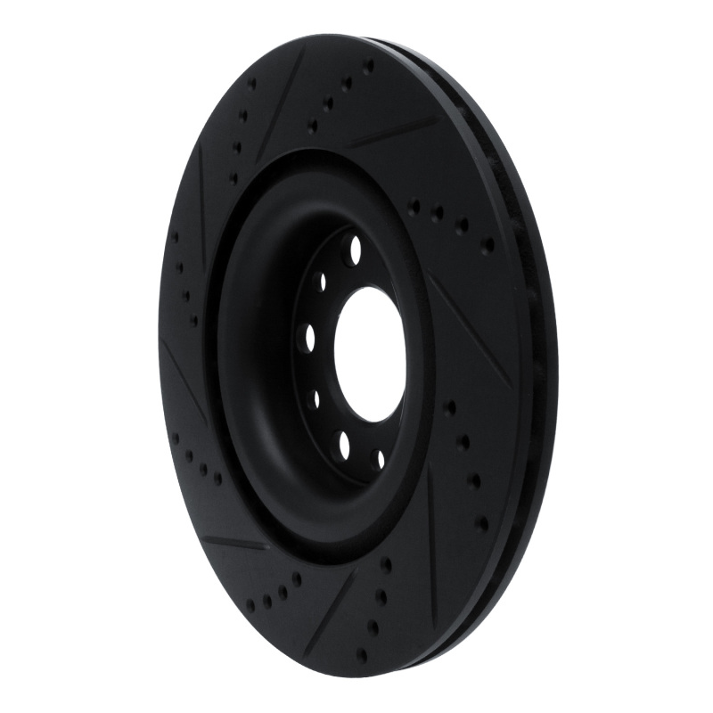 R1 Concepts for 2017-2025 Alfa Romeo Stelvio Rear Right Drilled & Slotted Black Brake Rotor - Image 4