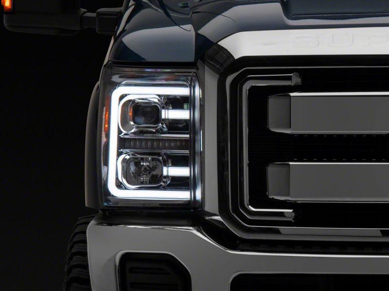 Raxiom for 2011-2016 Ford F-250 Super Duty LED Projector Headlights - Chrome Housing (Clear Lens) - Image 2