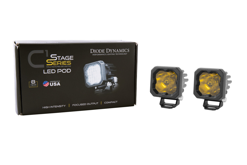 Diode Dynamics Stage Series C1 LED Pod Sport - Yellow Wide Standard ABL (Pair) - Image 6