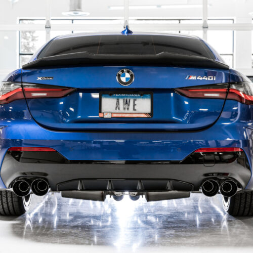 AWE Tuning Touring Edition Exhaust - Quad Diamond Black Tips for 2019+ BMW M340i (G20) Non-Resonated - Image 10