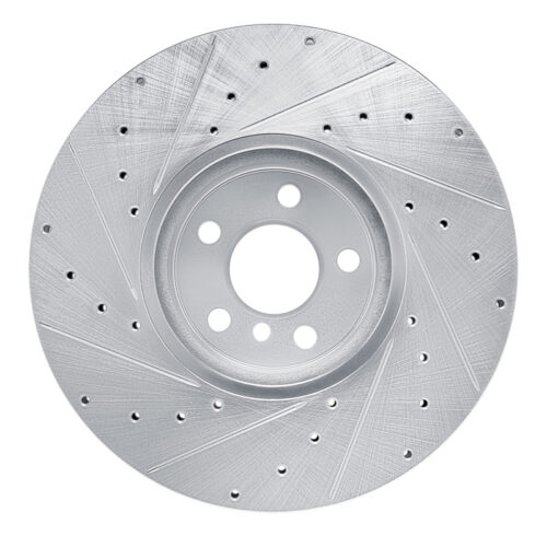 R1 Concepts for 16-25 BMW 430I Left Front Drilled & Slotted Silver Brake Rotor - Image 5