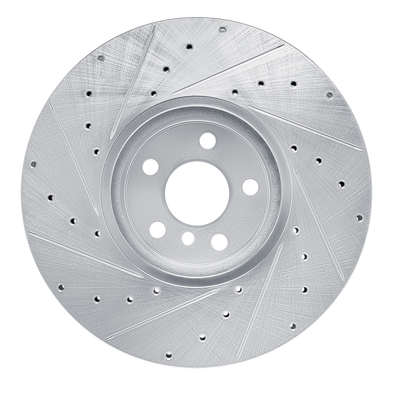R1 Concepts for 16-25 BMW 430I Left Front Drilled & Slotted Silver Brake Rotor - Image 5