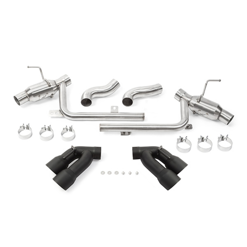 Mishimoto Axle-Back Exhaust w/ Black Tips for 2016+ Chevrolet Camaro SS Quad-Tip Pro - Image 2