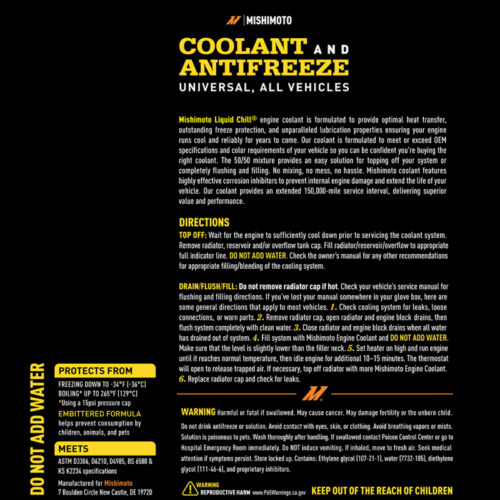 Mishimoto Liquid Chill EG Coolant, Universal, Yellow - Image 4