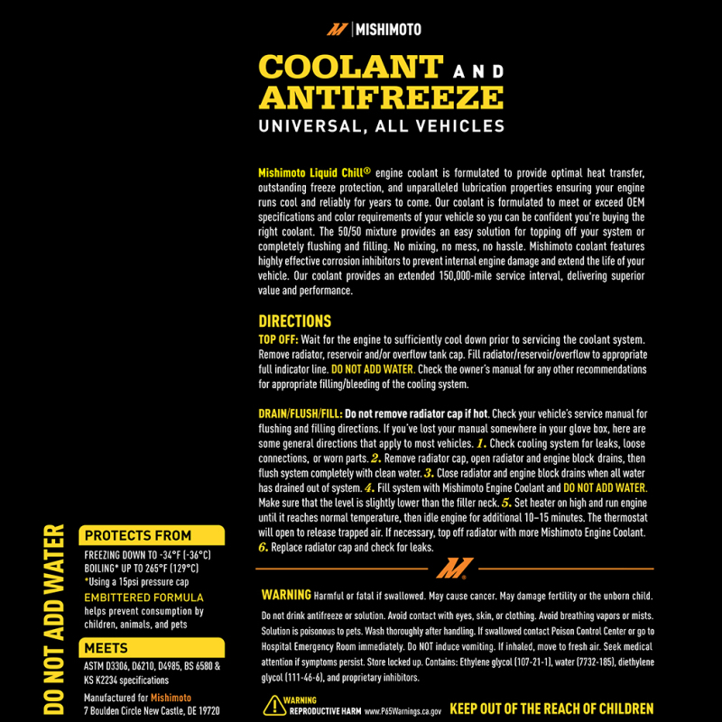 Mishimoto Liquid Chill EG Coolant, Universal, Yellow - Image 4
