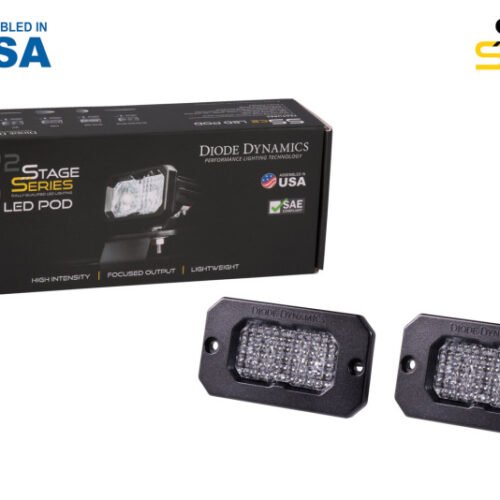 Diode Dynamics Stage Series 2 In LED Pod Sport - White Flood Flush RBL (Pair) - Image 4