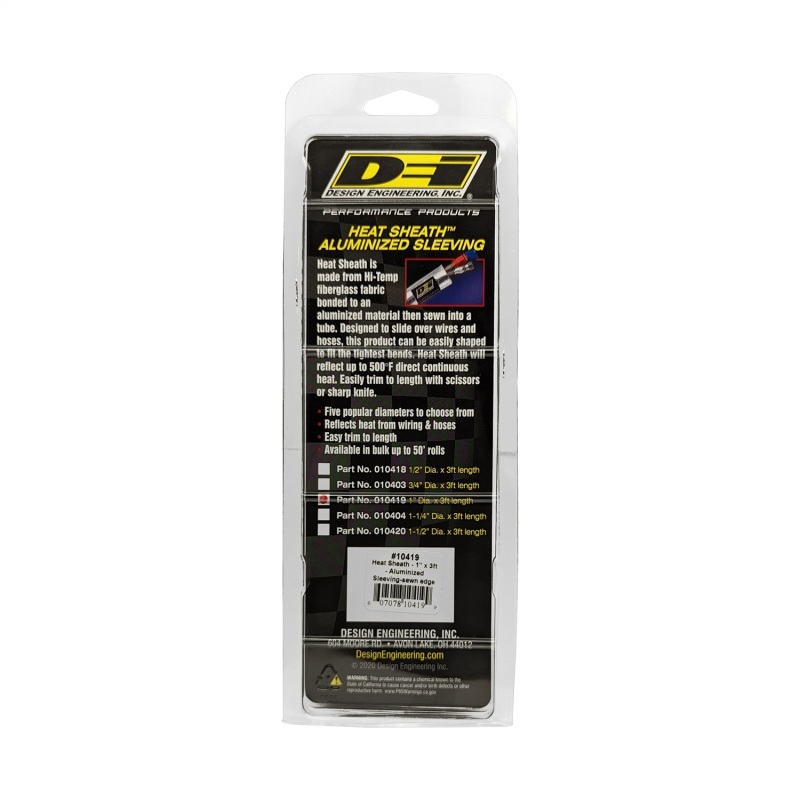 DEI Heat Sheath 1in x 3ft - Aluminized Sleeving - Sewn Edge - Image 3