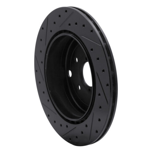 R1 08-20 Subaru Impreza Rear Right Drilled & Slotted Black Brake Rotor - Image 4