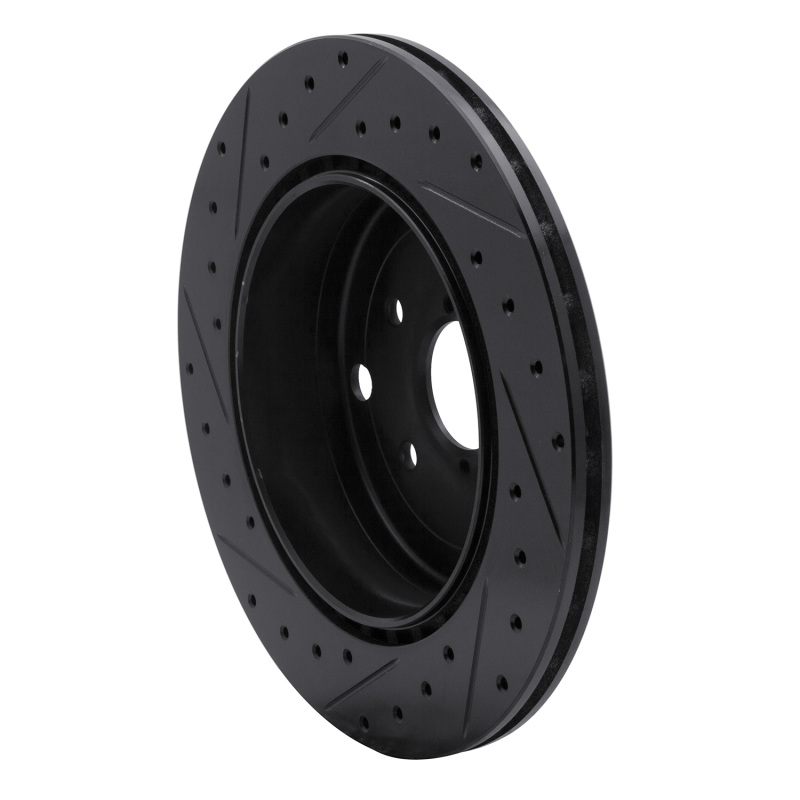 R1 08-20 Subaru Impreza Rear Right Drilled & Slotted Black Brake Rotor - Image 4