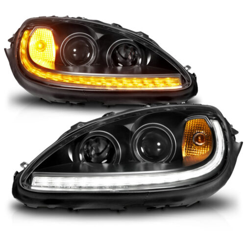 ANZO 05-13 Chevrolet Corvette Projector Headlights w/switchback & Sequential LED - Black Amber - Image 8