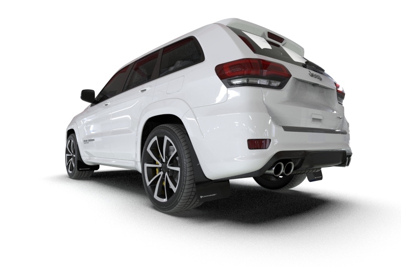 Rally Armor 18-22 Jeep Grand Cherokee SRT Trackhawk Black UR Mud Flap - Metallic Black Logo - Image 6