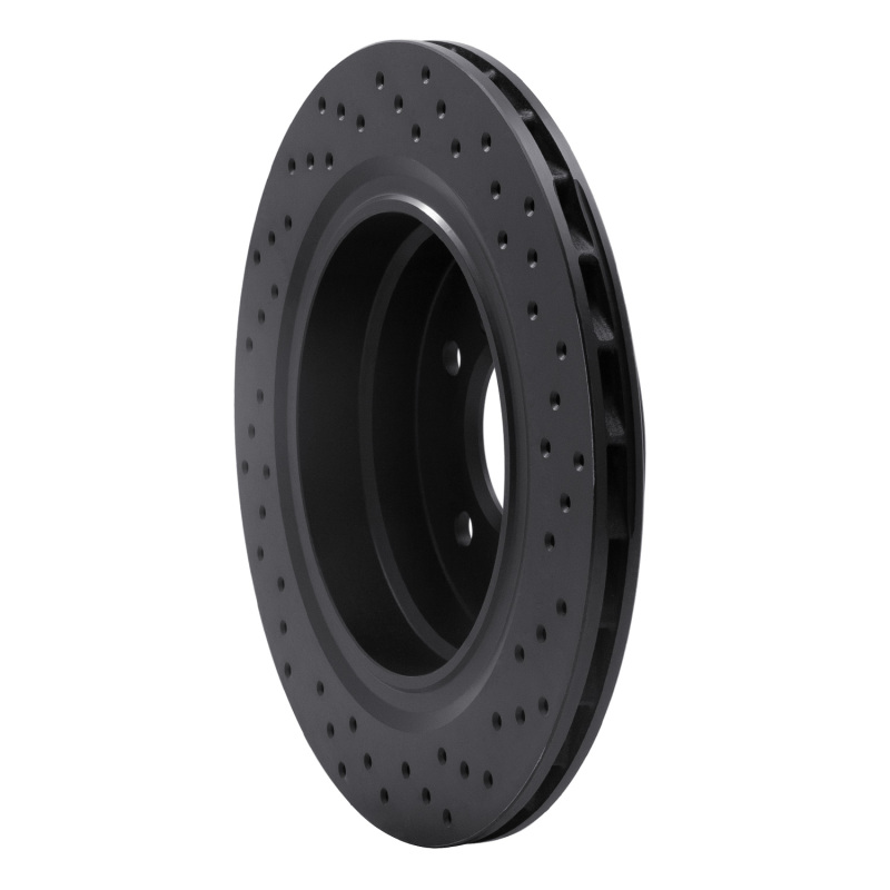 R1 Concepts for 95-99 BMW M3 E36 Rear Right Drilled Black Brake Rotor - Image 5