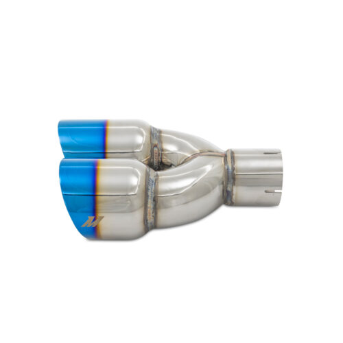 Mishimoto Dual Offset Tips 2.5in Inlet 3in Outlet Slash Cut - Burnt - Image 2