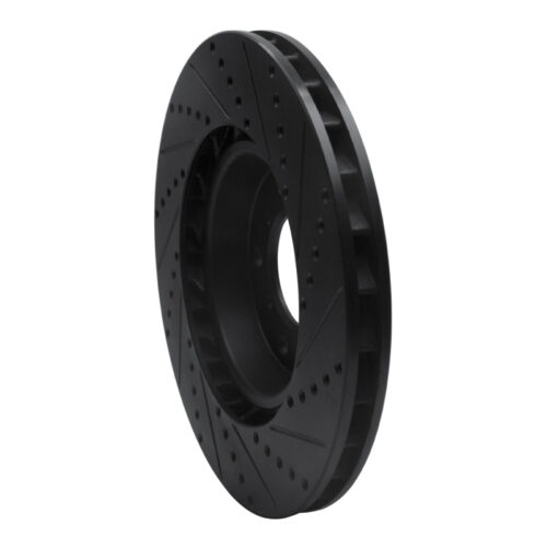 R1 Concepts for 01-06 BMW M3 Right Front Drilled & Slotted Black Brake Rotor - Image 4