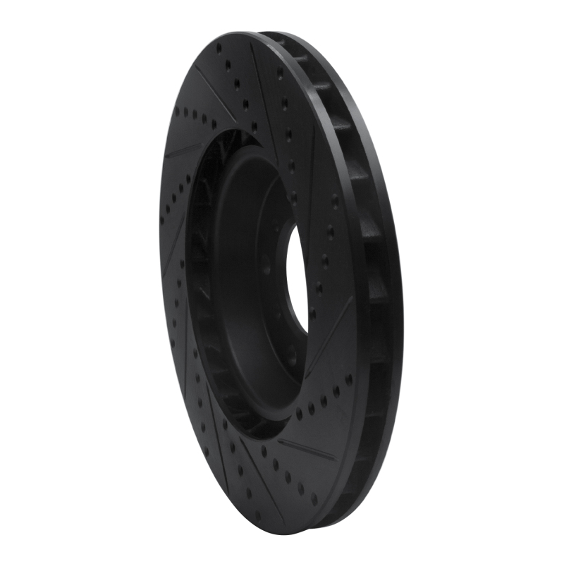 R1 Concepts for 01-06 BMW M3 Right Front Drilled & Slotted Black Brake Rotor - Image 4