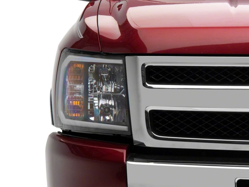 Raxiom for 2007-2013 Chevrolet Silverado 1500 Axial Headlights w/ SEQL LED Bar- Black Housing (Clear Lens) - Image 10