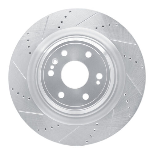 R1 Concepts for 14-20 Cadillac Escalade ESV Front Left Drilled & Slotted Silver Brake Rotor