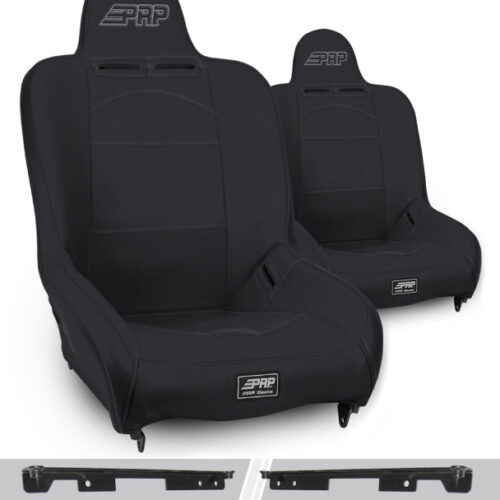 PRP Premier High Back Suspension Seats Kit for Jeep Wrangler JK/JKU (Pair) - Black