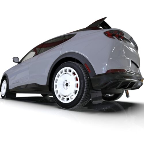 Rally Armor 2021-26 Ford Mach-E Rally Edition Black UR Mud Flap Metallic Black Logo - Image 5