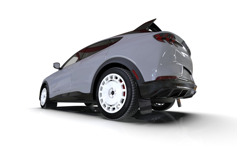 Rally Armor 2021-26 Ford Mach-E Rally Edition Black UR Mud Flap Metallic Black Logo - Image 5