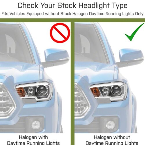 Raxiom for 2016-2023 Toyota Tacoma w/ Factory Halogen DRL LED Headlights- Black Housing (Clear Lens) - Image 5