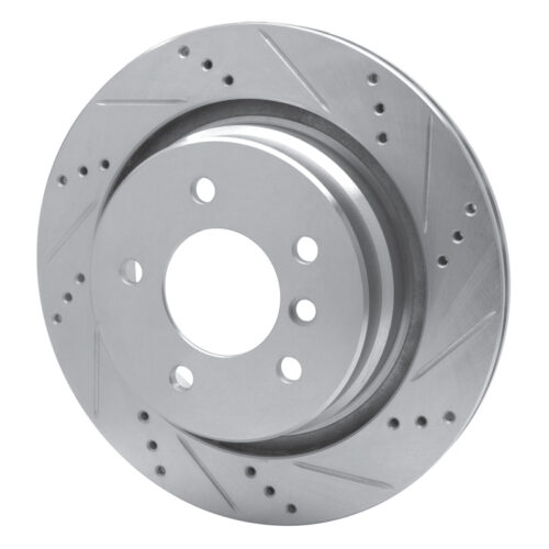 Alternative view of R1 Concepts for 95-99 BMW M3 E36 Left Rear Drilled & Slotted Silver Brake Rotor