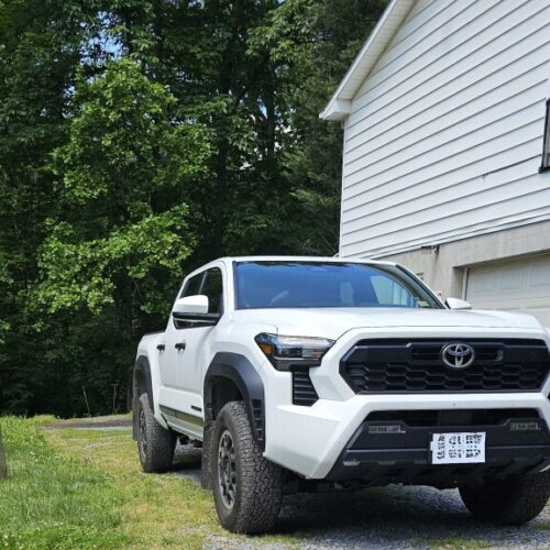Rally Armor 24-26 Toyota Tacoma Gen 4 Black UR Mud Flap w/White Logo - Image 3